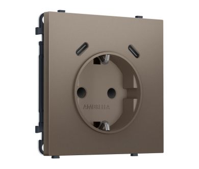 Комплект механизма электрической розетки SIGMA Темная бронза матовый 2USB С+C 20W Ambrella Volt MS640510 (SP6405, PR165)