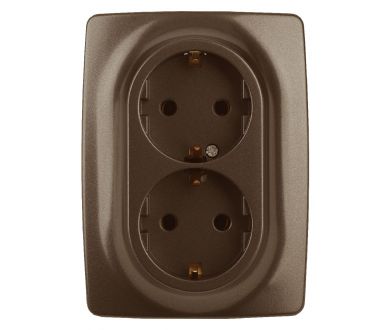 Розетка 2X2P+E Schuko со шторками Эра 12-2108-13 Б0036449