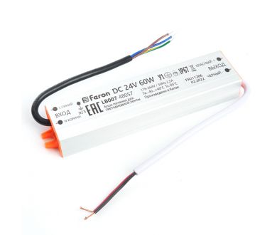 Купить Трансформатор для светодиодной ленты Feron LB007 60Вт 24В IP67 48057 Трансформатор для светодиодной ленты Feron LB007 60Вт 24В IP67 48057