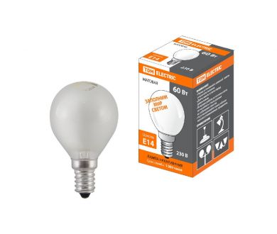 Лампа накаливания TDM Electric Е14 60W матовая SQ0332-0007