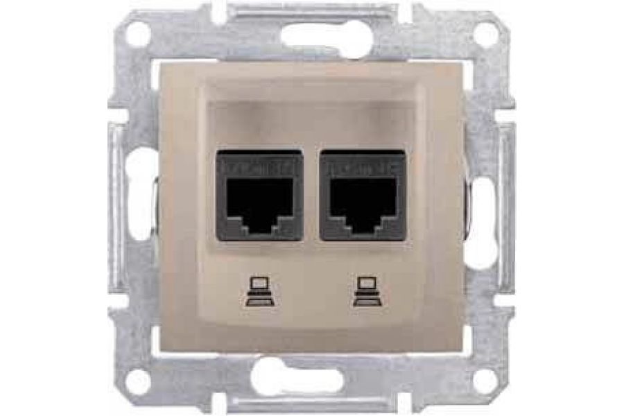 Розетка компьютерная 2хRJ45 Schneider Electric Sedna UTP SDN4800168