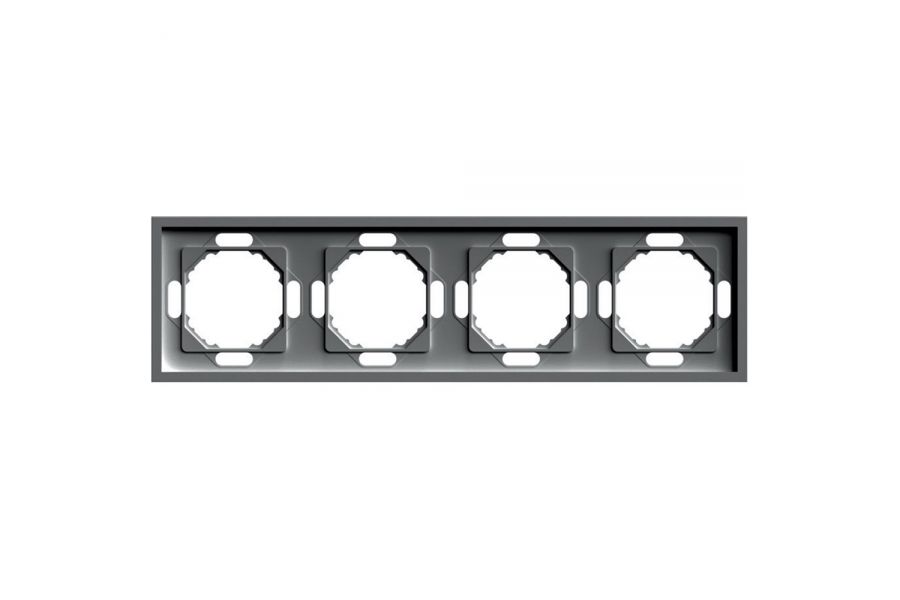 Рамка 4-местная Stekker Эмили PFR00-5004-09 антрацит soft touch 49939