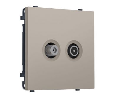 Комплект механизма розетки TV оконечной + SAT SIGMA Серо-бежевый матовый 5-862MHz 3.5dB/950-2150MHz 3.8dB QUANT PRO Ambrella Volt MS373310 (SP3733, PR217)