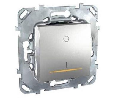 Выключатель одноклавишный 2P с подсветкой Schneider Electric Unica 16A 250V MGU5.262.30SZD