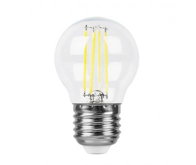 Лампа светодиодная филаментная Feron E27 7W 6400K прозрачная LB-52 38222