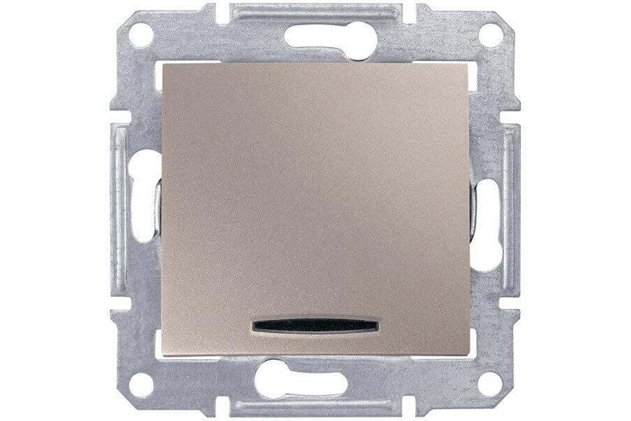 Переключатель одноклавишный с синей подсветкой Schneider Electric Sedna 16A 250V SDN1500268