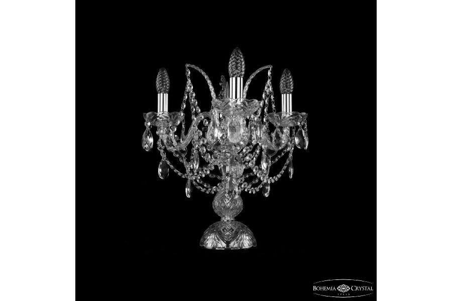 Настольная лампа Bohemia Ivele Crystal 1411L/3/141-39 Ni