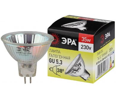 Лампа галогенная Эра GU5.3 35W 3000K GU5.3-JCDR (MR16) -35W-230V-CL C0027363