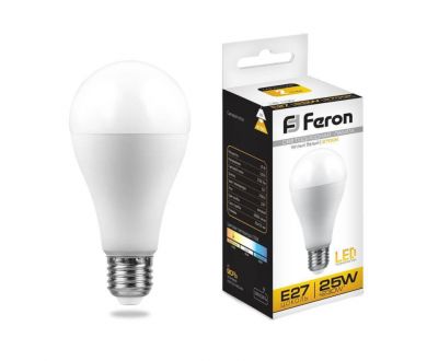 Лампа светодиодная Feron E27 25W 2700K Шар Матовая LB-100 25790