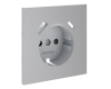 Накладка для розетки с заземлением и защитными шторками, с USB A+C Voltum S70 (серый) VLS001016