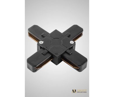 Трековый однофазный X-образный соединитель AM Group AM178 BK