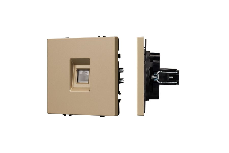 Розетка телефонная софт-тач золотой песок Arlight SCT-MTL1-SFPL-GD (RJ-11, 4C) 054302(1)