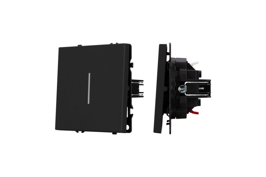 Выключатель 1 кл подсветка софт-тач черный оникс Arlight SWT-MK01-SFPL-L-BK (250V, 10A) 054258(1)