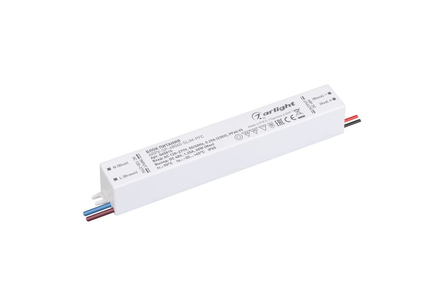 Блок питания Arlight ARPV-SP-48060-SLIM-PFC (48V, 1.25A, 60W) (IP65 Пластик) 065815