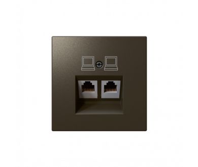 Интернет-розетка RJ45 двойная с накладкой Jasmart FD6106BR