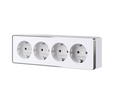 Розетка четверная с заземлением и шторками Werkel Gallant (белый) W5072210 4690389218002 a071252