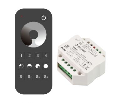Диммер Arlight SMART-SET-TRIAC-601-72-DIM-PD-IN Black (230V, 1x1.5A, x4, ПДУ 10кн, 2.4G) 036199