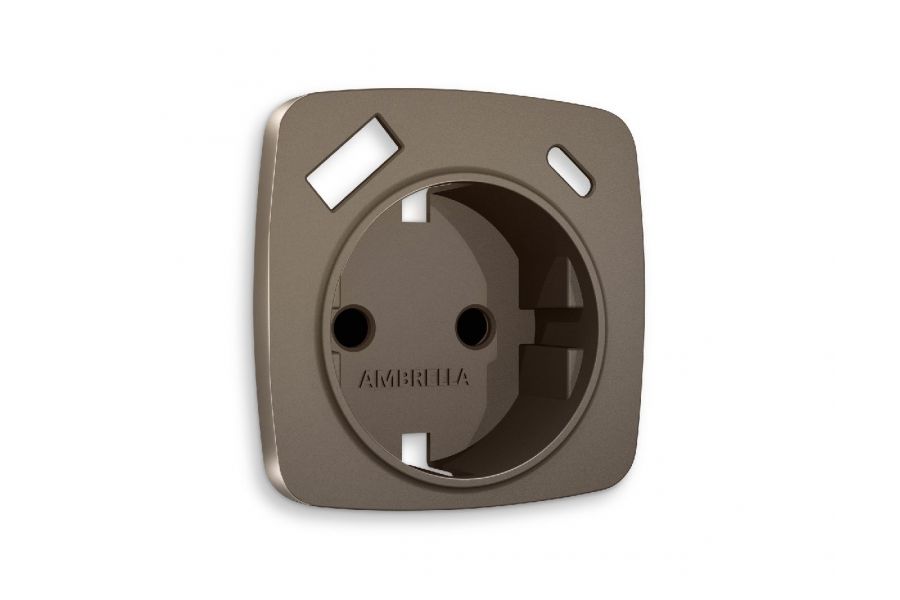 Лицевая панель для розетки с/з со шторками 2USB A+C Ambrella Volt Omega OP6400