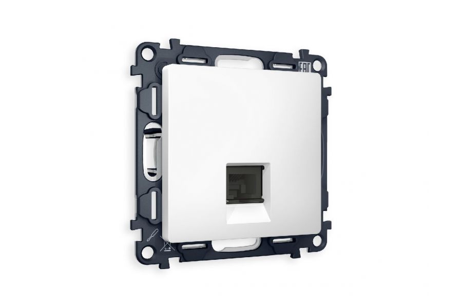 Комплект механизма компьютерной розетки RJ-45(8P8C) CAT6 со шторкой Ambrella Volt Alfa MA132010