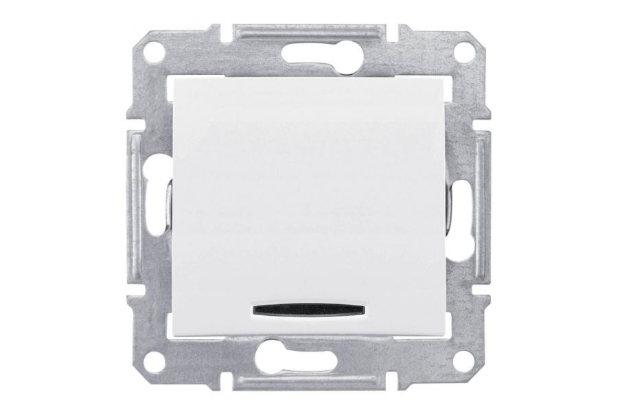 Выключатель одноклавишный 2P с красной подсветкой Schneider Electric Sedna 10A 250V SDN0201121
