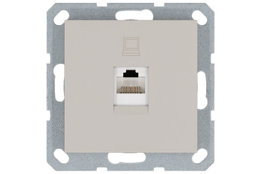 Интернет-розетка RJ45 с накладкой, цвет Тауп Jasmart G6105T