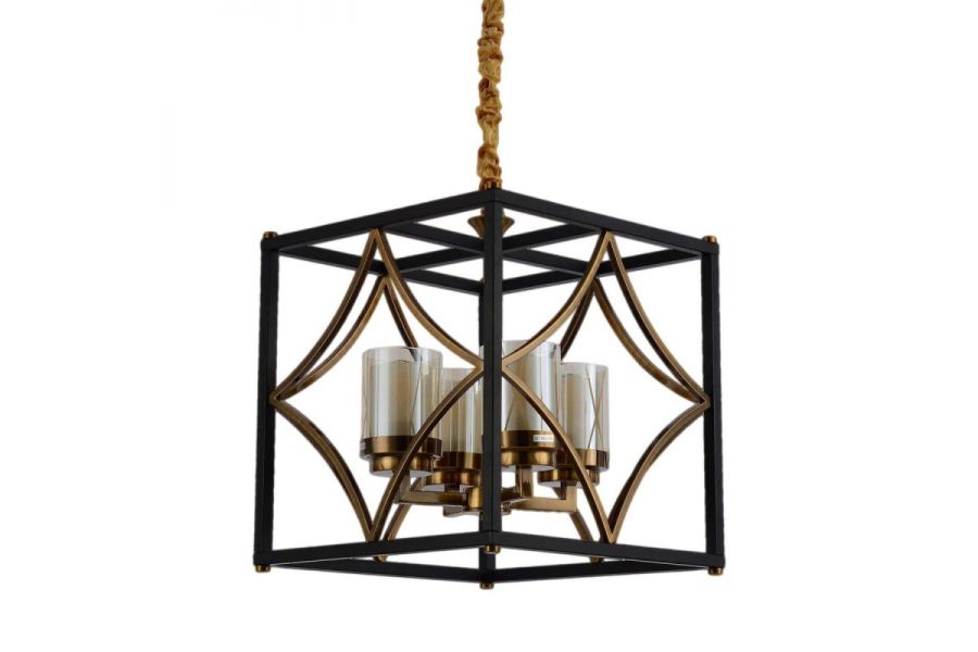 Подвесная люстра Lumina Deco Quadrato LDP 1223-4 BK+MD