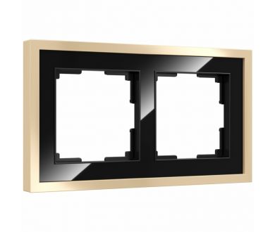 Рамка на 2 поста Werkel Baguette черный-латунь 4690389185786 W0022852 a060240