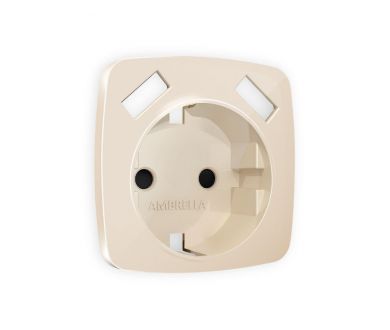 Лицевая панель для розетки с/з со шторками 2USB A+A Ambrella Volt Omega OP3090