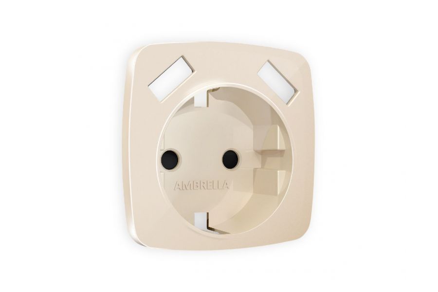 Лицевая панель для розетки с/з со шторками 2USB A+A Ambrella Volt Omega OP3090