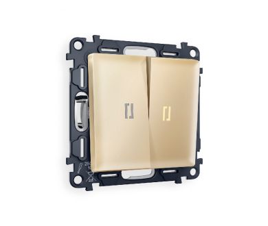 Комплект механизма 2-кл выключателя с подсветкой Ambrella Volt Alfa MA604010