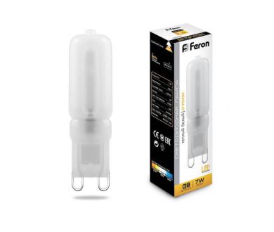 Лампа светодиодная Feron G9 7W 2700K Прямосторонняя Матовая LB-431 25755