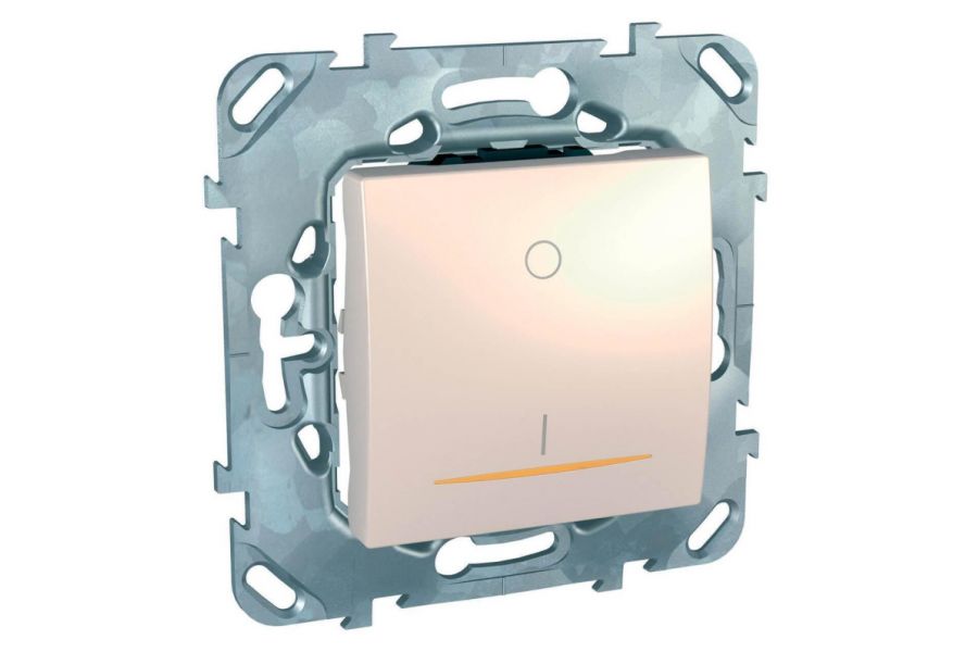 Выключатель одноклавишный 2P с подсветкой Schneider Electric Unica 16A 250V MGU5.262.25SZD