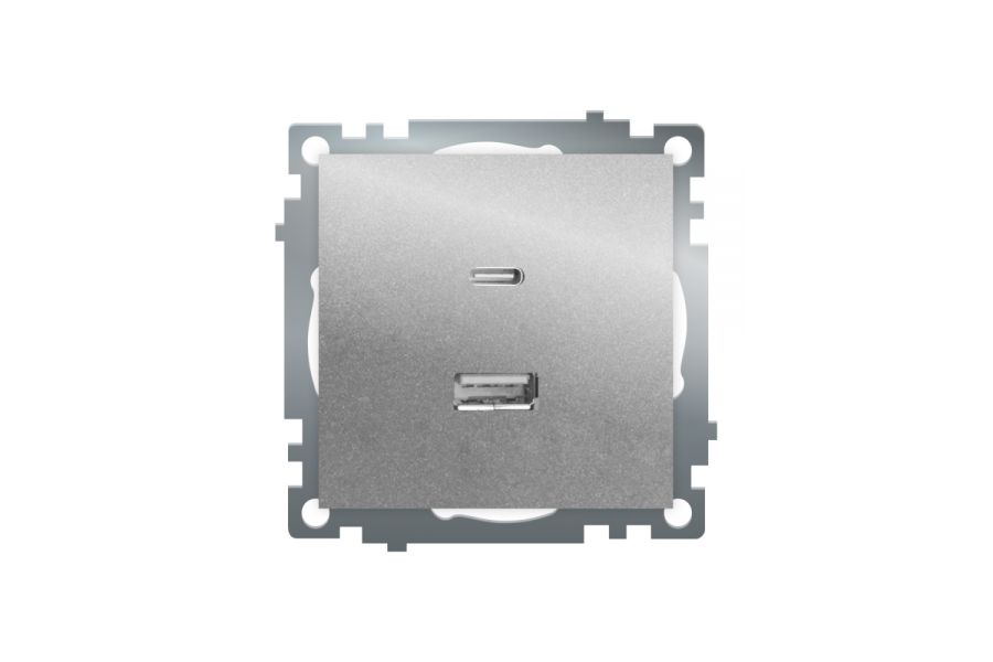 Розетка 2-местная USB + type C Stekker Катрин GLS10-7116-03 50054