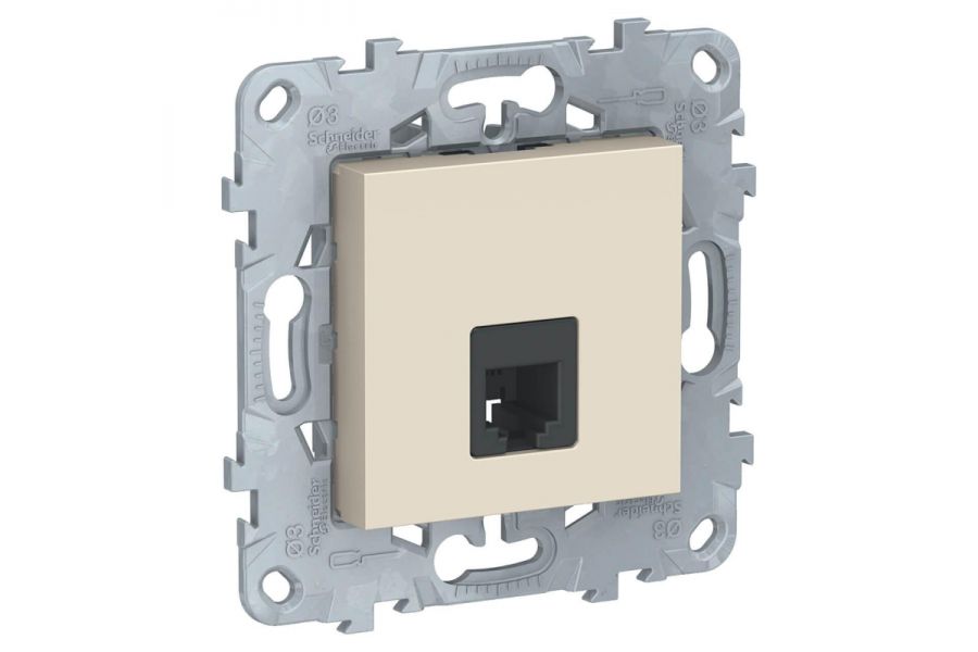 Розетка телефонная RJ11 одиночная 4 контакта Schneider Electric Unica New NU549244