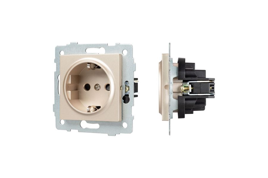 Механизм электрической розетки Arlight SCT-MEU1-PL-GD-V (250V, 16A) 049817