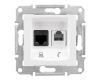 Розетка телефонная RJ-11 и Ethernet RJ-45 Schneider Electric Sedna UTP SDN5200121