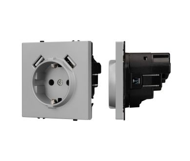 Механизм розетки Arlight с USB зарядкой SCT-NOBE-MUAA-SFPL-IS (230V, 16A)  059443