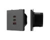 USB Розетка тип А+С+С софт-тач серый базальт Arlight SCT-MUACC-SFPL-FC-GR (65W, QC3) 061837(1)