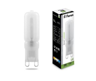 Лампа светодиодная Feron G9 7W 4000K Прямосторонняя Матовая LB-431 25756