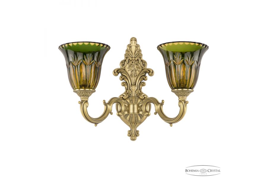 Бра Bohemia Ivele Crystal Verona 7214B14/2/175 FP P2 U Amber-Green/H-1I