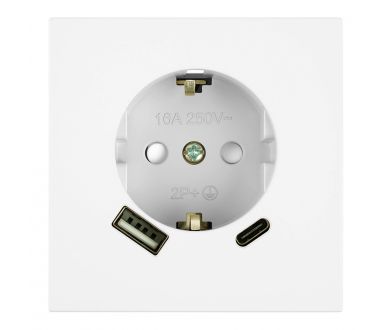 Купить Розетка 1-местная 16А + USB + Type C (механизм) Stekker 250В 20W Мия RST16-3119-01 50438 Розетка 1-местная 16А + USB + Type C (механизм) Stekker 250В 20W Мия RST16-3119-01 50438