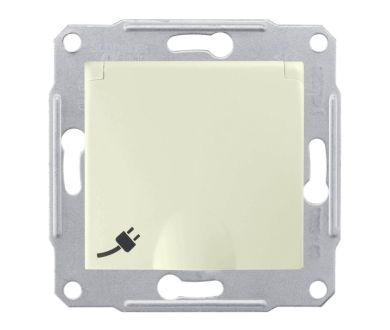 Розетка Schneider Electric Sedna с/з со шторками и крышкой IP44 16A 250V SDN3100347