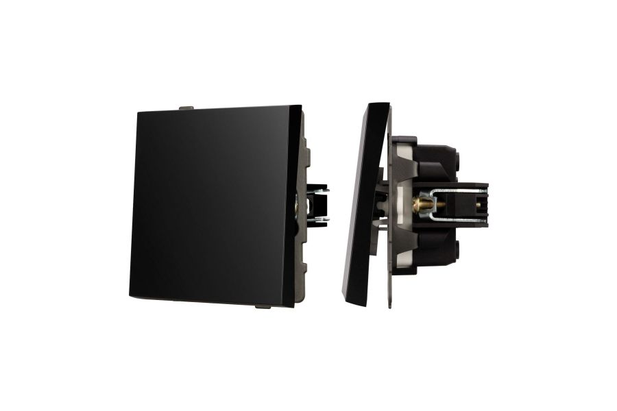 Механизм выключателя одноклавишный проходной Arlight SWT-TENDO-MKP1-PL-BK (230V, 10A) 054041