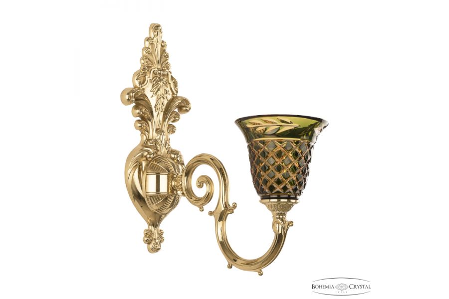 Бра Bohemia Ivele Crystal Verona 7203B15/1/210 G P2 U Amber-Green/H-1J
