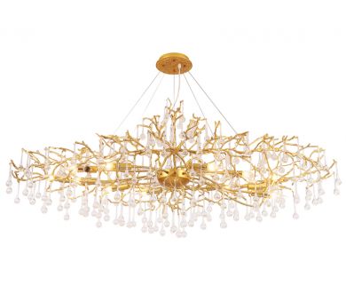 Подвесная люстра Crystal Lux REINA V2 SP12 L1500 GOLD PEARL