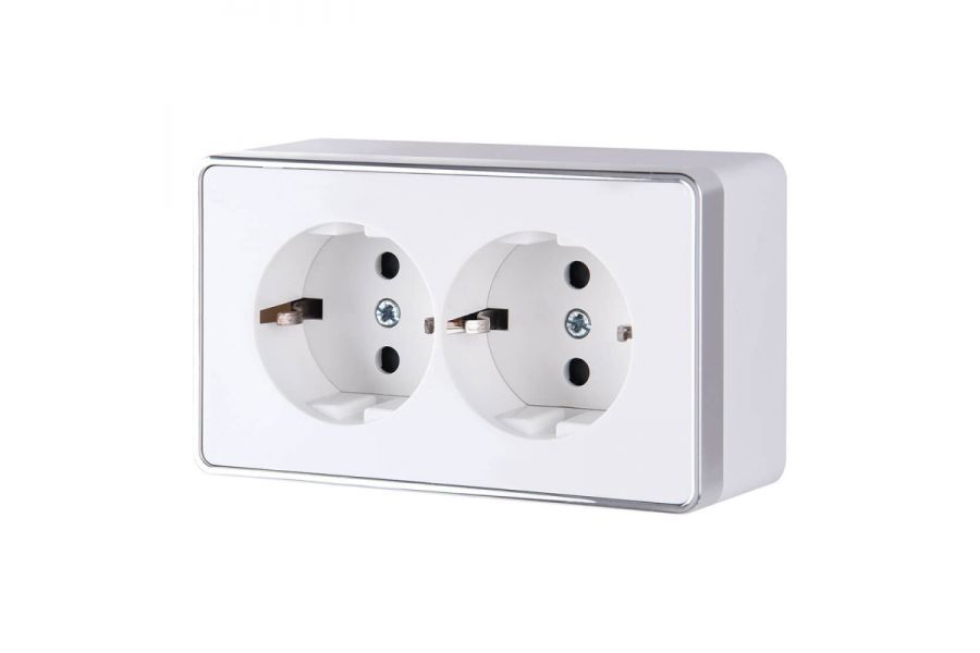 Розетка двойная с заземлением Werkel Gallant белый W5072101 4690389164644