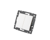 Механизм выключателя двухклавишный непроходной Arlight SWT-MK02-PL-WH-V (250V, 10A) 049887