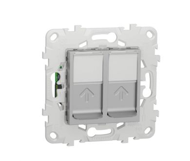 Розетка компьютерная RJ45X2 Schneider Electric Unica New Cat. 5e UTP NU542030