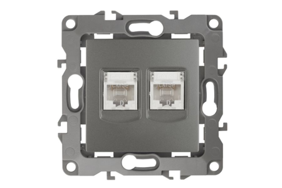 Розетка информационная двойная 2XRJ45 Эра 12-3108-12 Б0019354