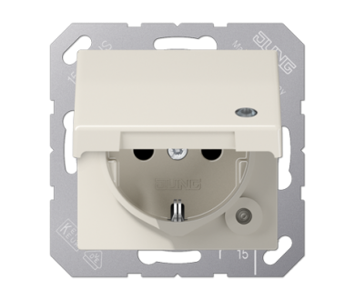 Розетка Schuko с крышкой Jung AS1520BFKLKO